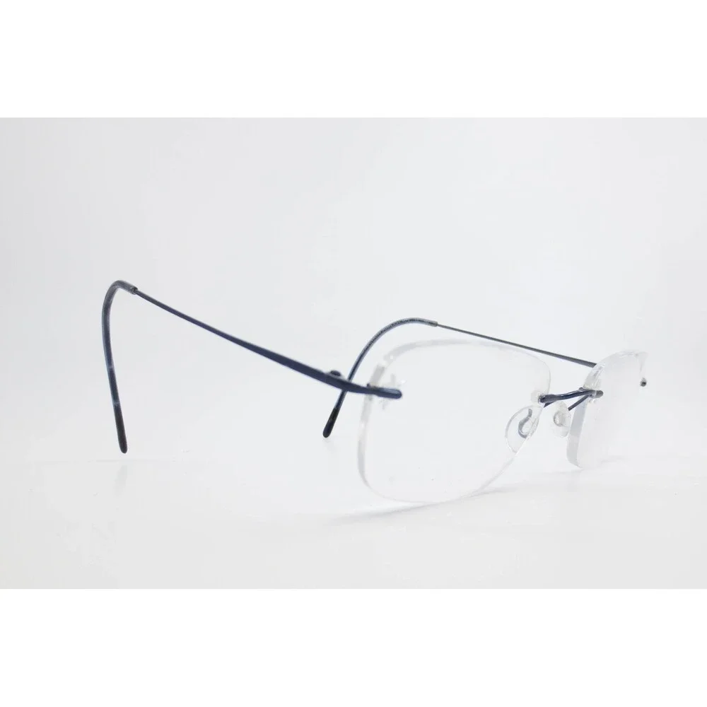 Marchon Airlock 2 Rimless Eyeglasses Navy Blue 50 21 140 Titanium Style Frames